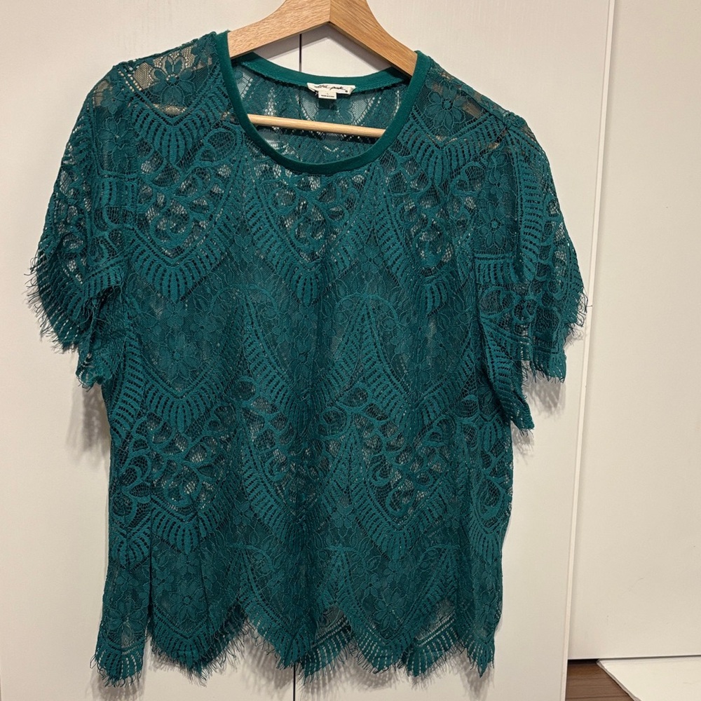 Emerald Green Short Sleeve Top - L